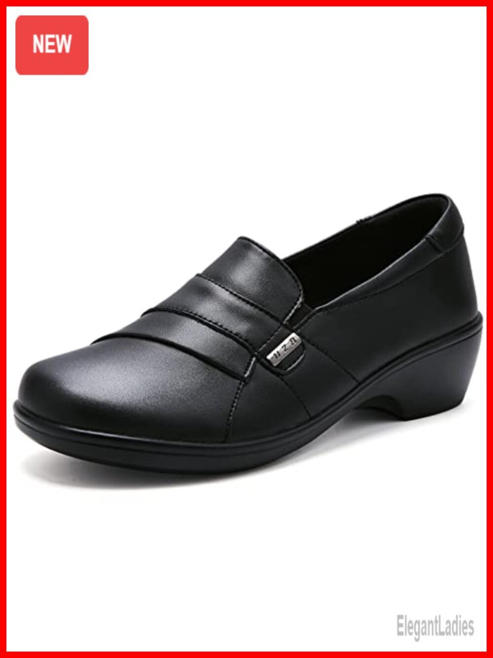 Faux Leather Slip On Loafers Memory Foam Comfort Dress Office Shoes